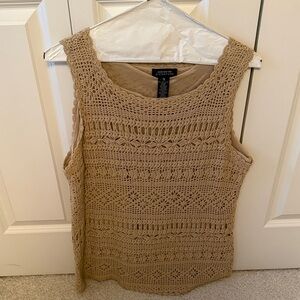 Jones New York Tan Crochet Tank Top